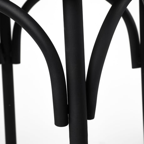 Etienne Black Wood Seat Black Metal Base Stool by Mercana at Eve Furniture