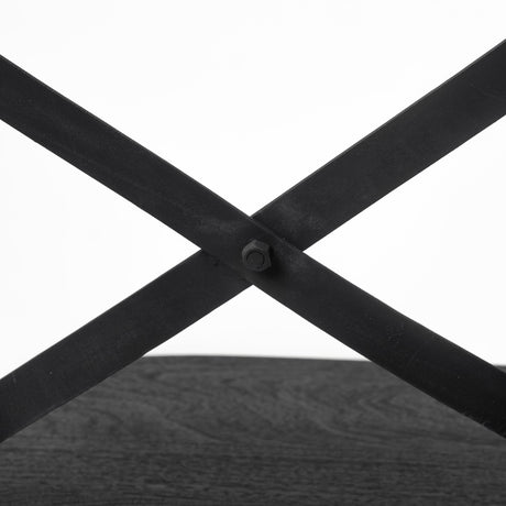 Etienne Black Wood Seat Black Metal Base Stool by Mercana at Eve Furniture