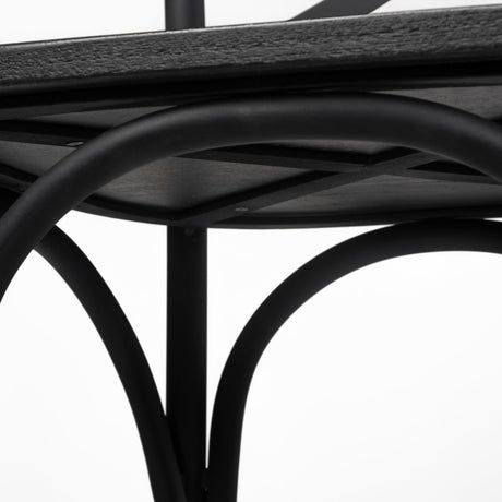 Etienne Black Wood Seat Black Metal Base Stool by Mercana at Eve Furniture
