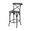 Etienne Black Wood Seat Black Metal Base Stool by Mercana at Eve Furniture