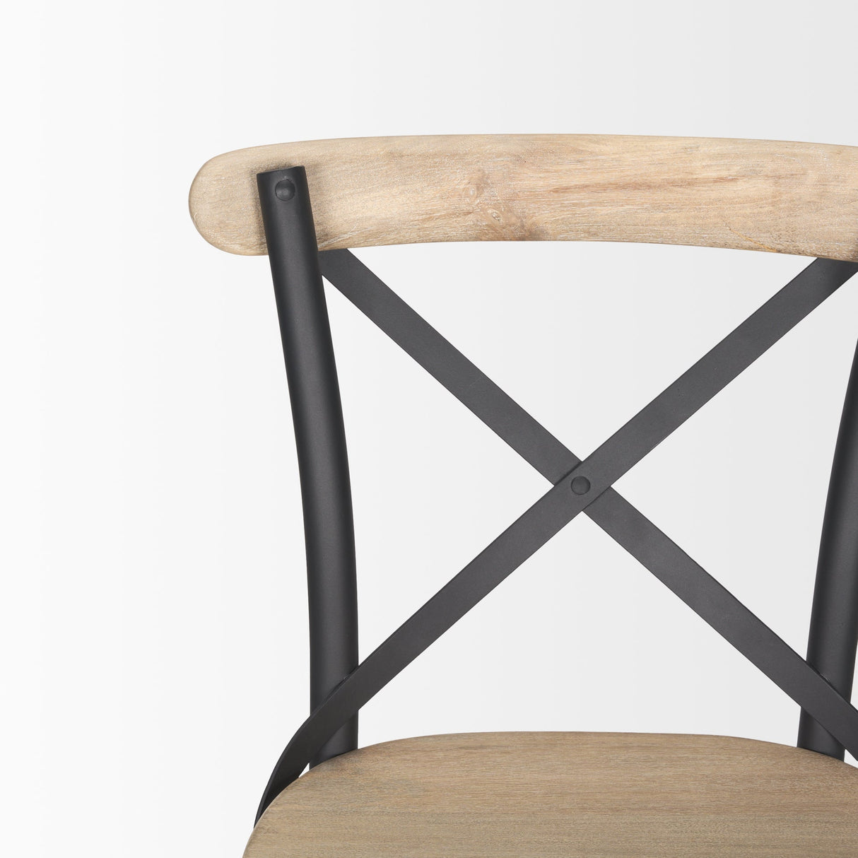 Etienne Light Brown Wood w/ Iron Metal Counter Stool by Mercana at Eve Furniture