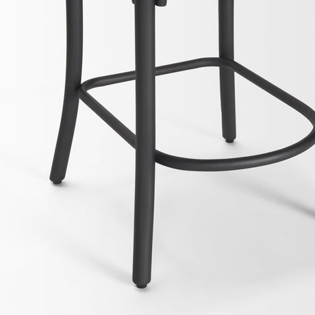 Etienne Light Brown Wood w/ Iron Metal Counter Stool by Mercana at Eve Furniture