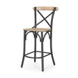 Etienne Light Brown Wood w/ Iron Metal Counter Stool by Mercana at Eve Furniture