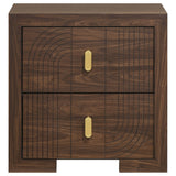 Etienne Walnut 2-drawer Nightstand Bedside Table by Coaster at Eve Furniture