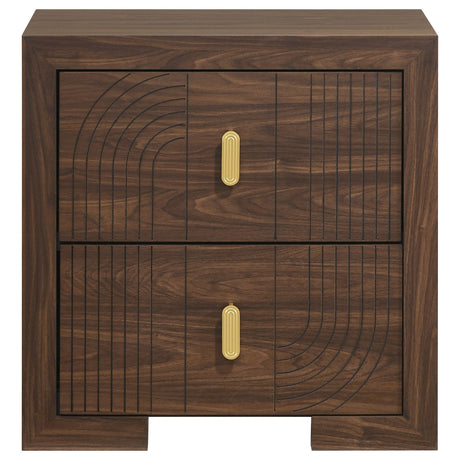 Etienne Walnut 2-drawer Nightstand Bedside Table by Coaster at Eve Furniture