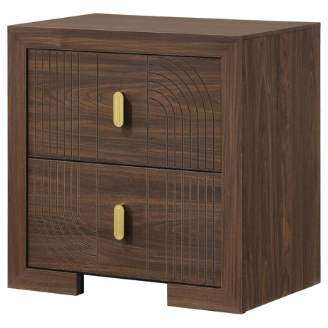 Etienne Walnut 2-drawer Nightstand Bedside Table by Coaster at Eve Furniture