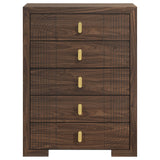 Etienne Walnut 5-drawer Bedroom Chest Of Drawers by Coaster at Eve Furniture
