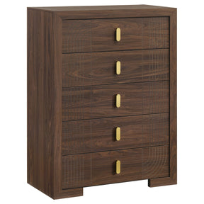 Etienne Walnut 5-drawer Bedroom Chest Of Drawers by Coaster at Eve Furniture