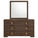 Etienne Walnut 6-drawer Dresser With Mirror by Coaster at Eve Furniture