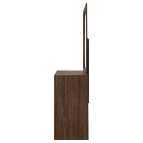 Etienne Walnut 6-drawer Dresser With Mirror by Coaster at Eve Furniture