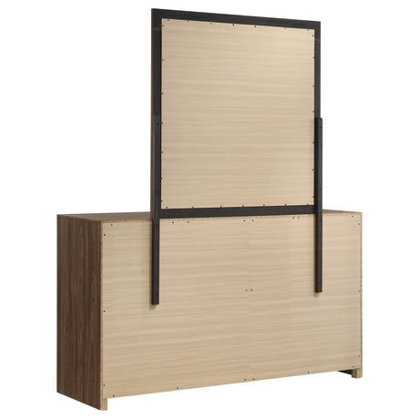 Etienne Walnut 6-drawer Dresser With Mirror by Coaster at Eve Furniture