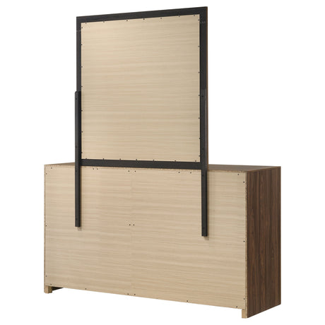 Etienne Walnut 6-drawer Dresser With Mirror by Coaster at Eve Furniture