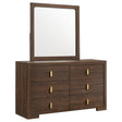 Etienne Walnut 6-drawer Dresser With Mirror by Coaster at Eve Furniture