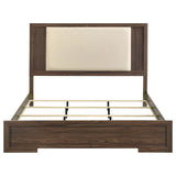 Etienne Walnut Eastern King Velvet Upholstered Panel Bed by Coaster at Eve Furniture
