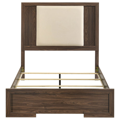Etienne Walnut Full Velvet Upholstered Panel Bed by Coaster at Eve Furniture
