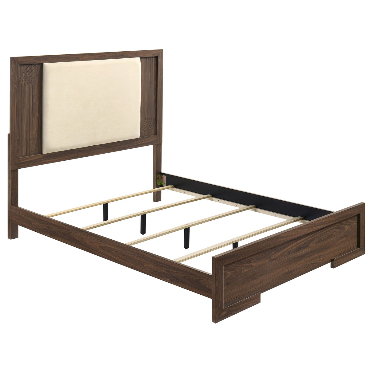 Etienne Walnut Queen Velvet Upholstered Panel Bed by Coaster at Eve Furniture