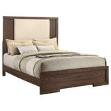 Etienne Walnut Queen Velvet Upholstered Panel Bed by Coaster at Eve Furniture