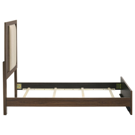 Etienne Walnut Twin Velvet Upholstered Panel Bed by Coaster at Eve Furniture