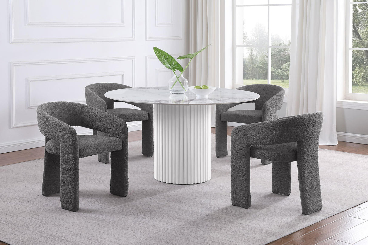 Eudora Boucle Upholstered Dining Side Chair Grey