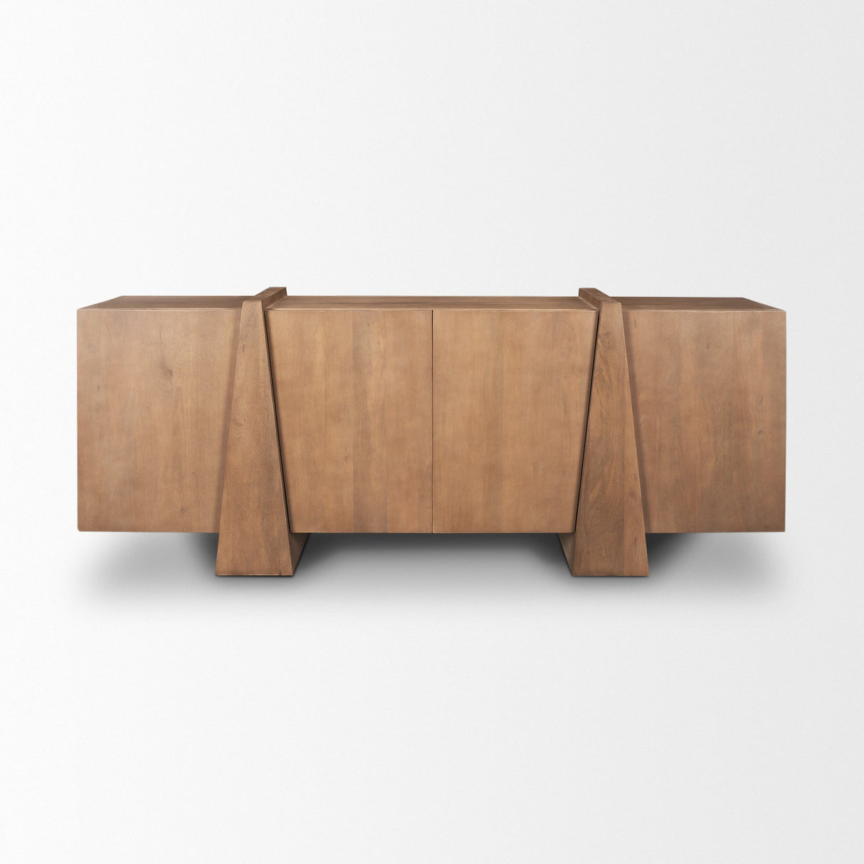 Eula Medium Brown Wood 4-Door Sideboard by Mercana at Eve Furniture
