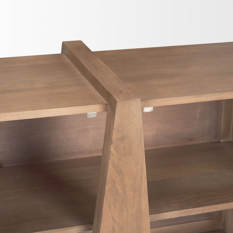 Eula Medium Brown Wood 4-Door Sideboard by Mercana at Eve Furniture