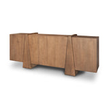 Eula Medium Brown Wood 4-Door Sideboard by Mercana at Eve Furniture