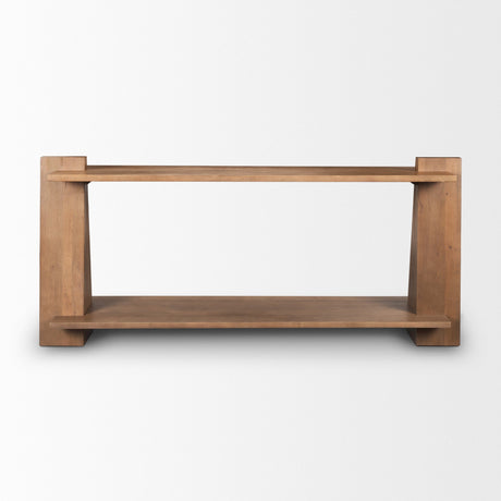 Eula Medium Brown Wood Console Table by Mercana at Eve Furniture