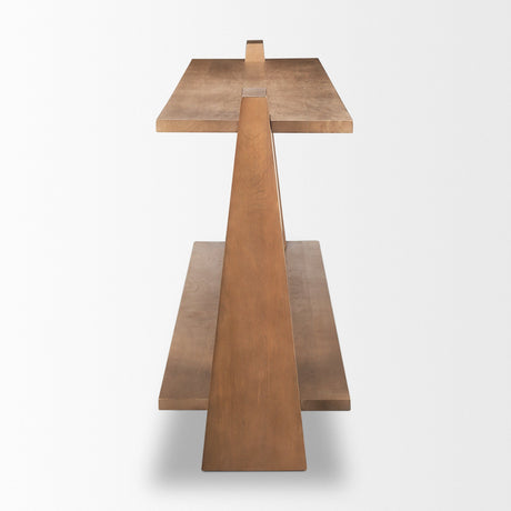Eula Medium Brown Wood Console Table by Mercana at Eve Furniture