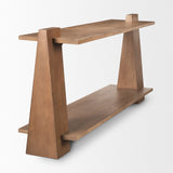 Eula Medium Brown Wood Console Table by Mercana at Eve Furniture