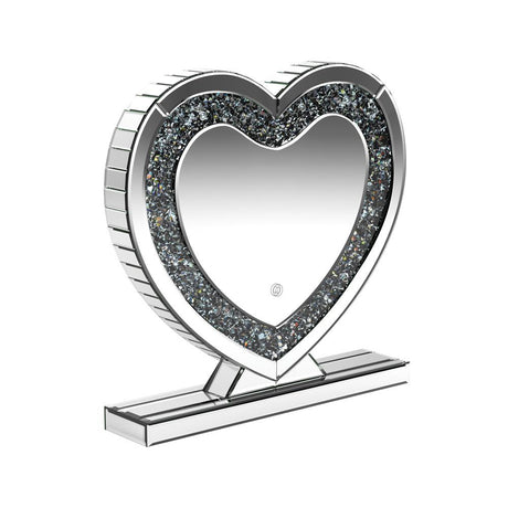 Euston Silver Heart Shape Table Mirror