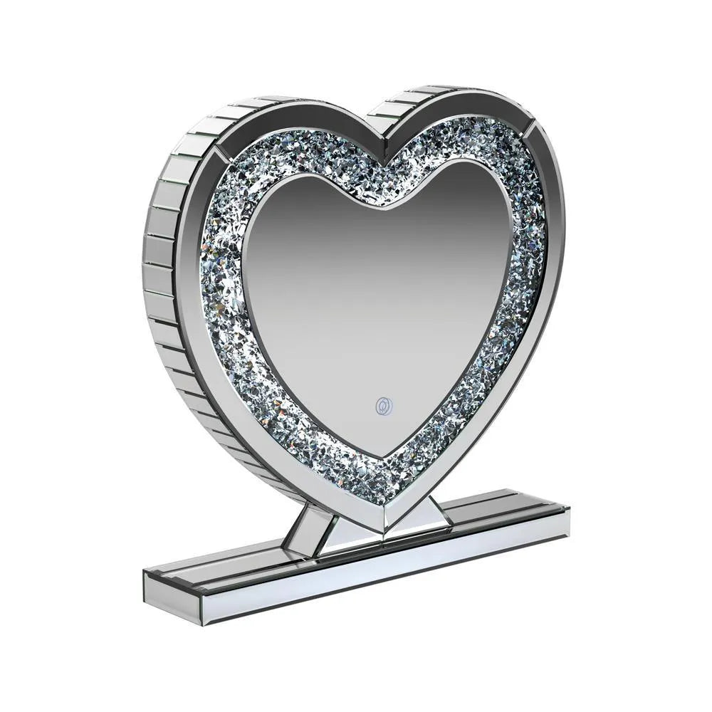 Euston Silver Heart Shape Table Mirror by Coaster at Eve Furniture