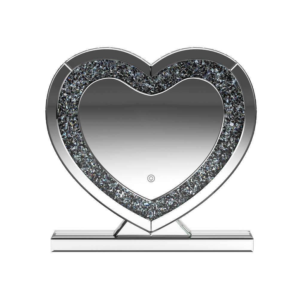 Euston Silver Heart Shape Table Mirror by Coaster at Eve Furniture