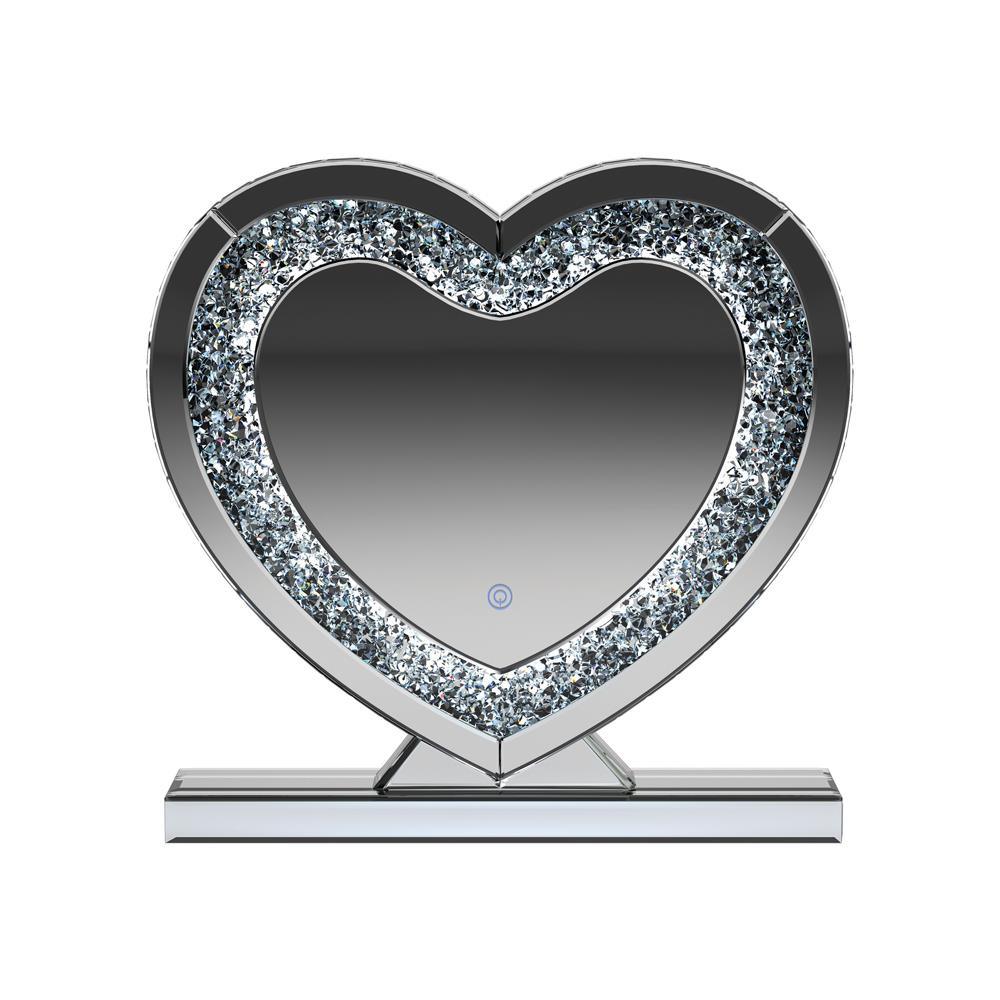 Euston Silver Heart Shape Table Mirror by Coaster at Eve Furniture