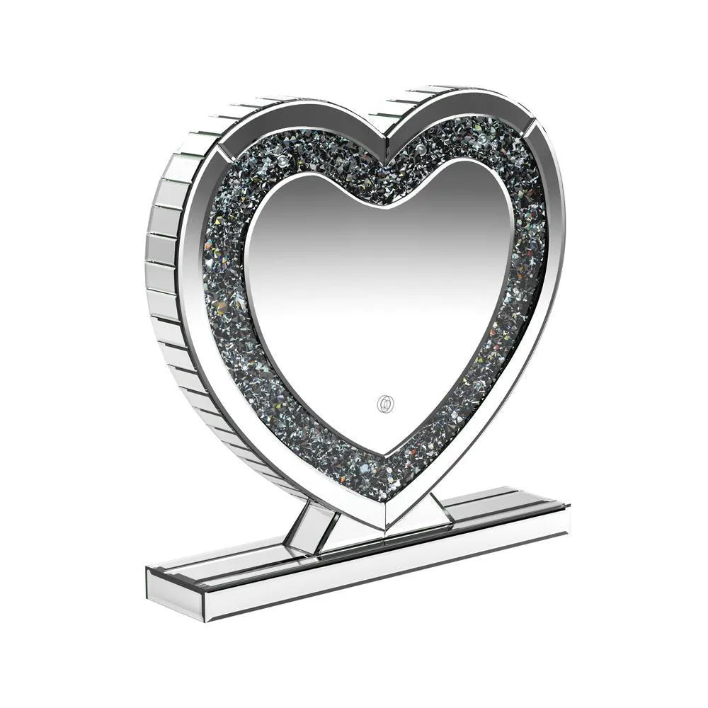 Euston Silver Heart Shape Table Mirror by Coaster at Eve Furniture