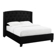 Eva Black Velvet King Upholstered Bed by Crown Mark at Eve Furniture