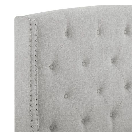 Eva Dove Gray King Upholstered Bed by Crown Mark at Eve Furniture