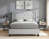 Eva Dove Gray King Upholstered Bed by Crown Mark at Eve Furniture