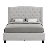 Eva Dove Gray King Upholstered Bed by Crown Mark at Eve Furniture