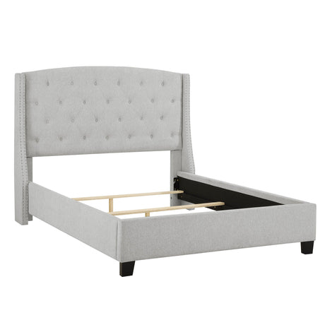 Eva Dove Gray King Upholstered Bed by Crown Mark at Eve Furniture