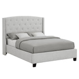 Eva Dove Gray King Upholstered Bed by Crown Mark at Eve Furniture