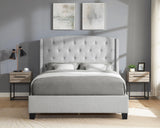 Eva Dove Gray Queen Upholstered Bed by Crown Mark at Eve Furniture