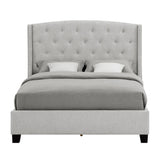 Eva Dove Gray Queen Upholstered Bed by Crown Mark at Eve Furniture