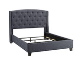 Eva Gray King Upholstered Bed by Crown Mark at Eve Furniture