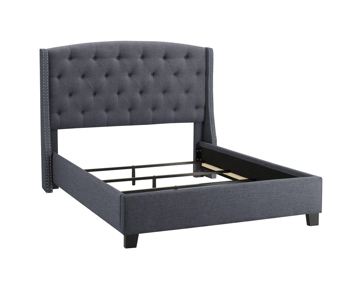 Eva Gray Queen Upholstered Bed by Crown Mark at Eve Furniture