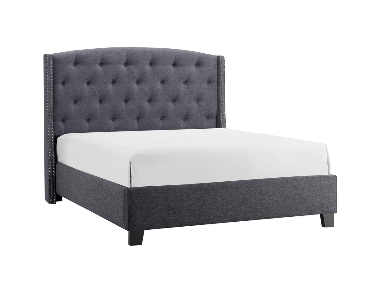 Eva Gray Queen Upholstered Bed by Crown Mark at Eve Furniture