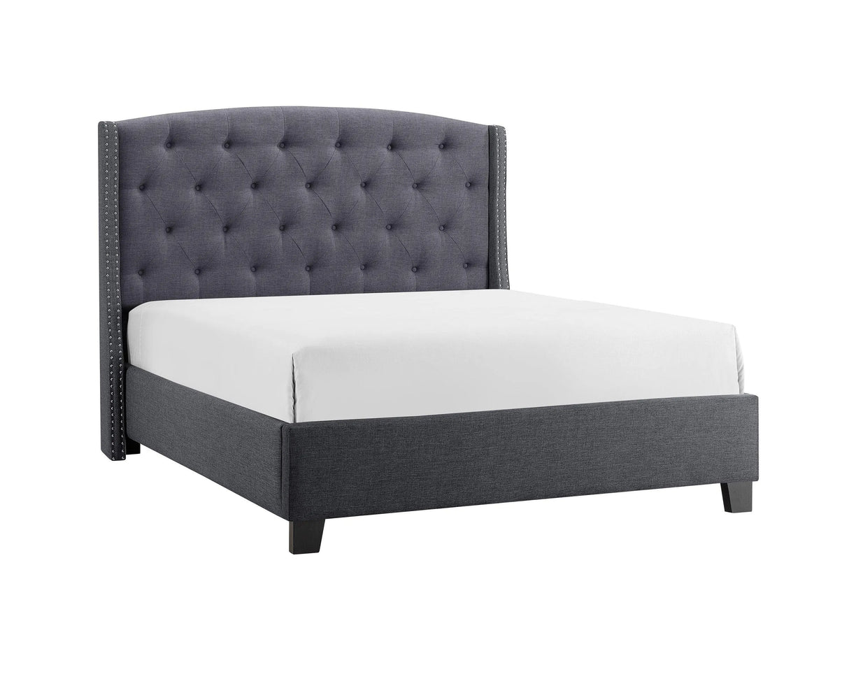 Eva Gray Queen Upholstered Bed by Crown Mark at Eve Furniture