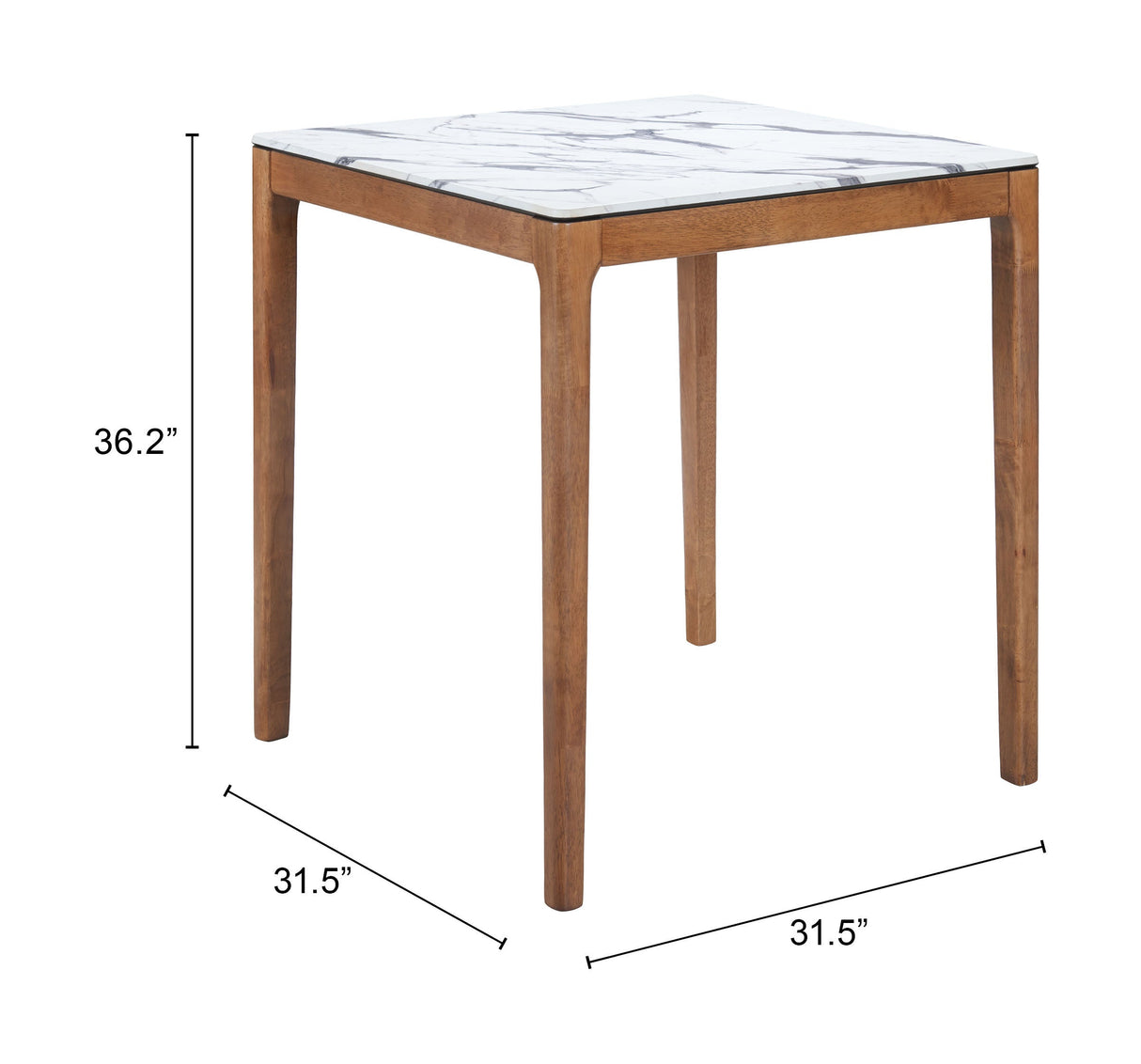 Eva White Counter Table by Zuomod at Eve Furniture