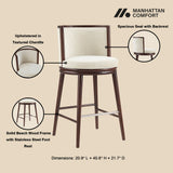 Evalyn Barstool in Cream by Manhattan Comfort at Eve Furniture
