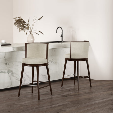 Evalyn Barstool in Cream (set of 2) by Manhattan Comfort at Eve Furniture