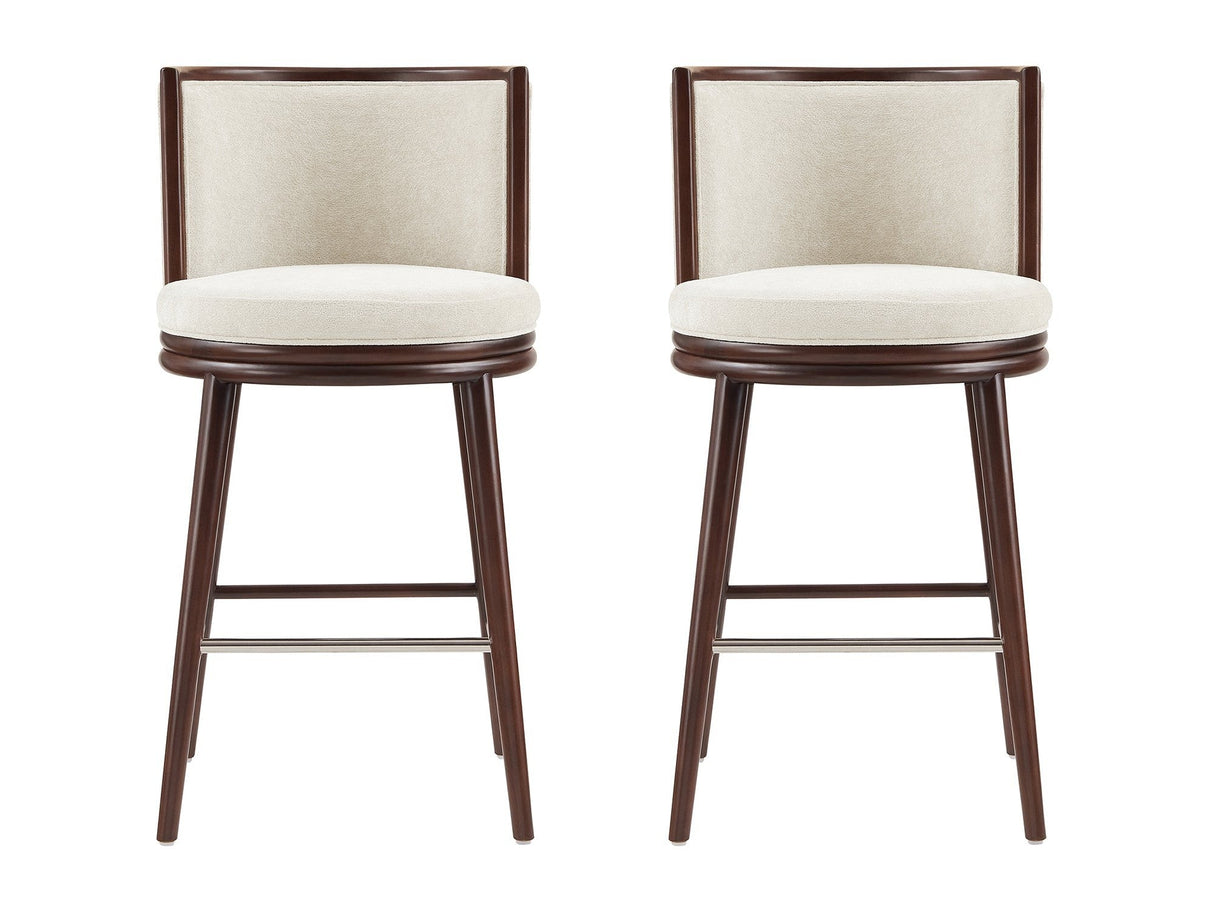 Evalyn Barstool in Cream (set of 2) by Manhattan Comfort at Eve Furniture